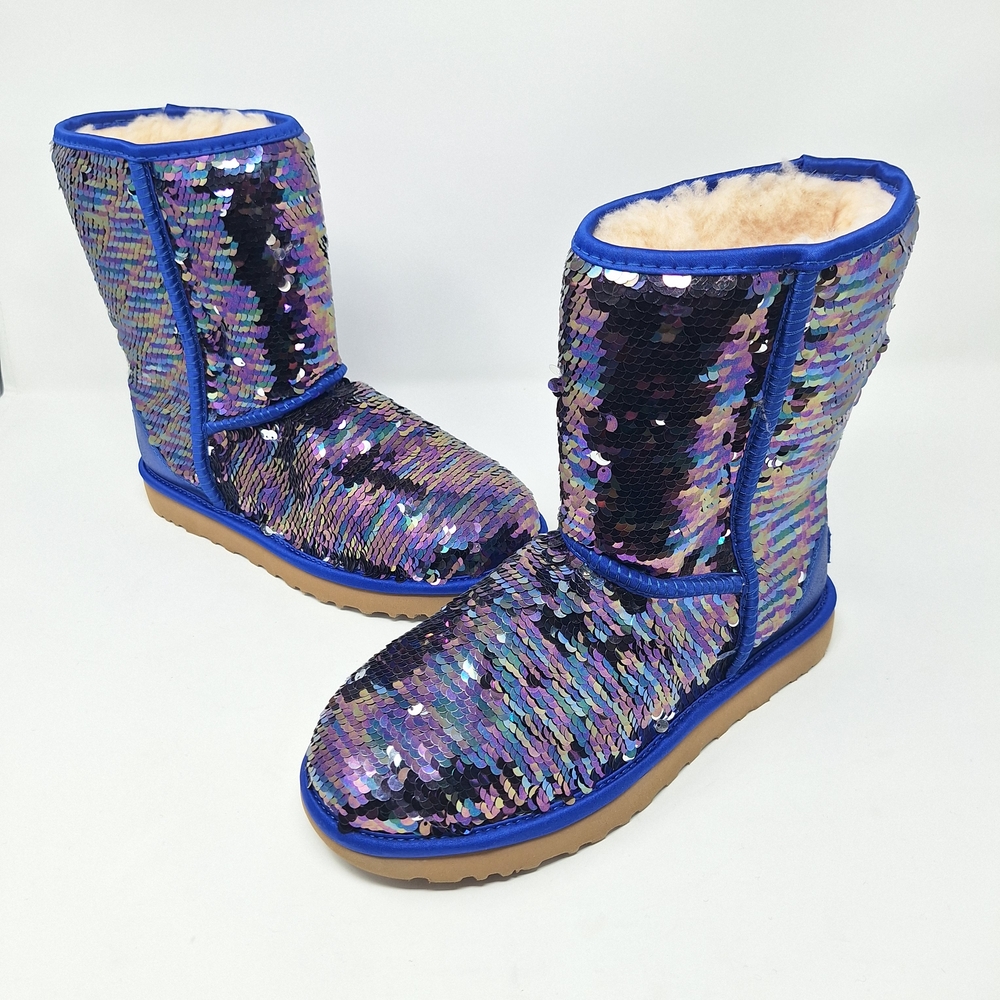 UGG Classic Short Blue Multicolor Sequin Boots